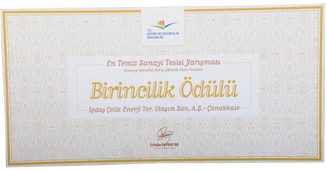 Çevre ve Şehircilik Bakanlığı En Temiz Sanayi Tesisi Ödülü — 1